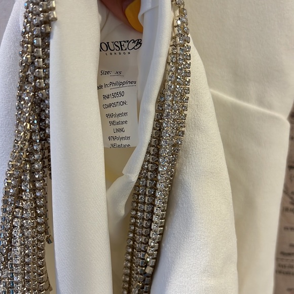 HOUSE OF CB 'Charlize' White Crystal Trim Dress NWT - Picture 14 of 15
